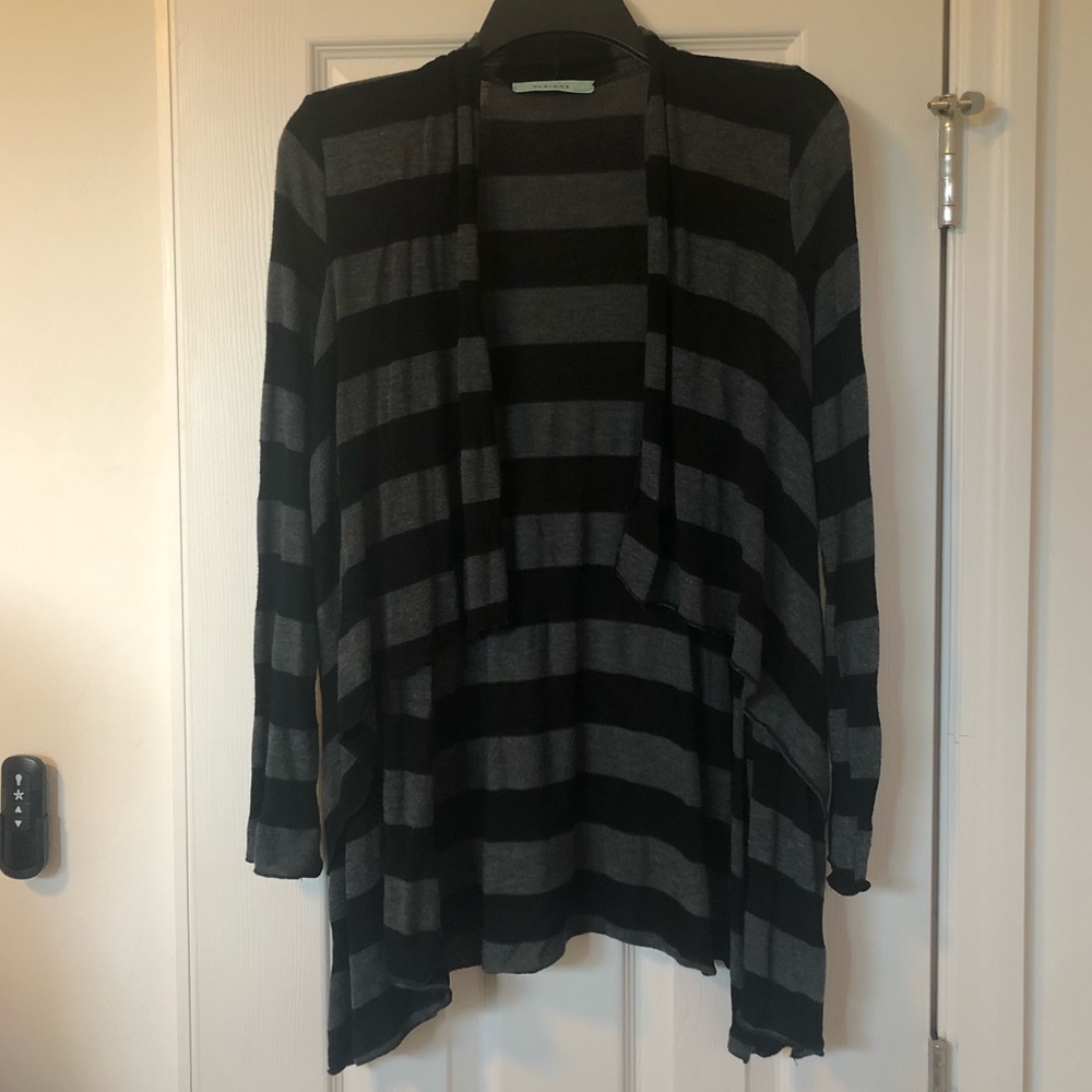 Black/Grey Stripped Thin Cardigan